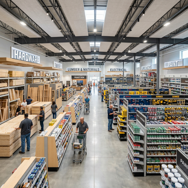 Wide and modern store interior